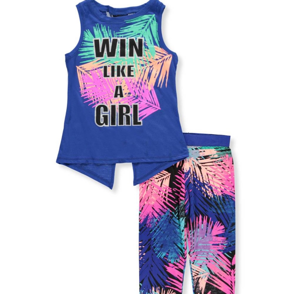 NWT Girls 2pc Set Blue print size 5